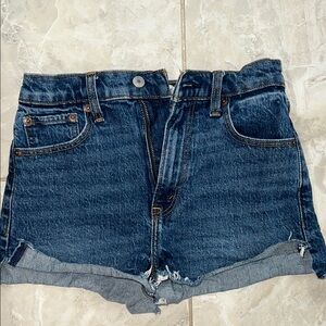 Abercrombie & Fitch Blue High-Waisted Jean Shorts